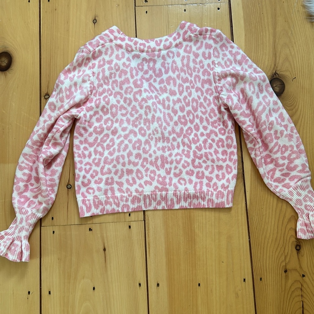 Loveshackfancy Boscom Pink Leopard Print Cardigan - image 3